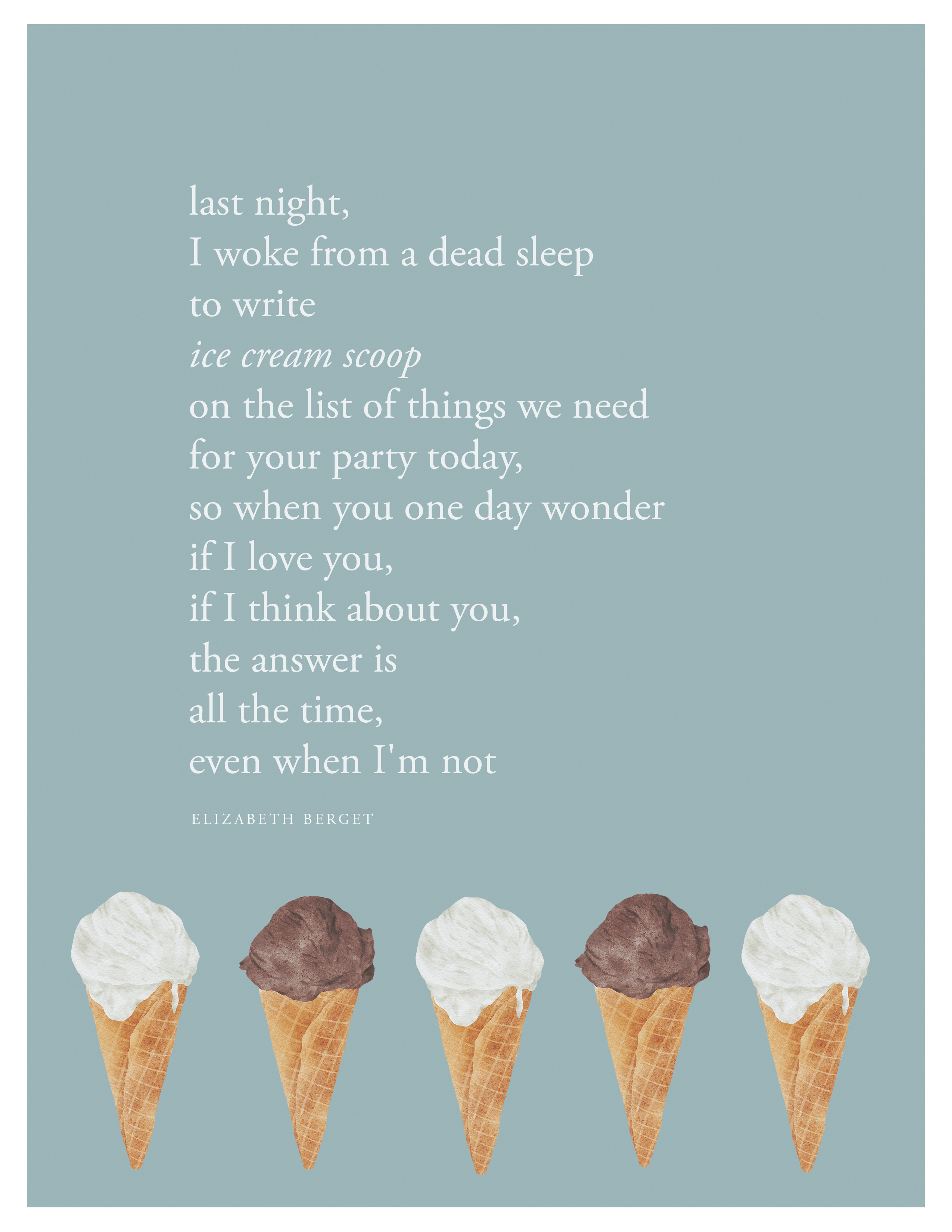 Ice cream poem print
